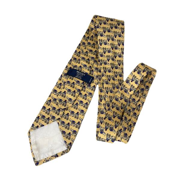 Brooks Basics Royal Elephants & Carts Printed Pure Silk Neck Tie USA Multicolor - Picture 12 of 13